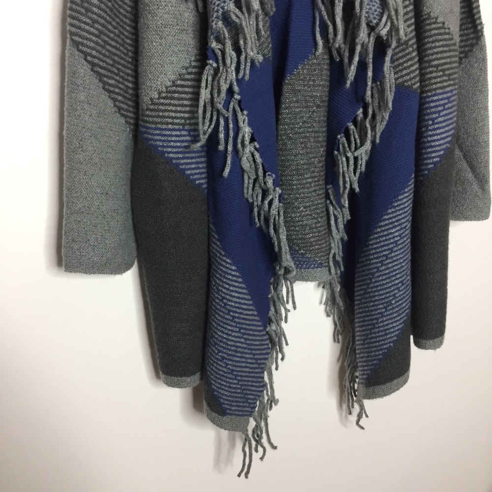 Rafaella Colorblock Fringe Open Front Cardigan 3x - image 5